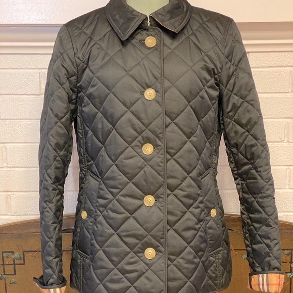 Burberry Ladies Diamond Quilted Jacket Black Size M - Picture 2 of 16